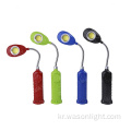 새로운 인기있는 무료 회전 gooseneck dimmable magnetic cob wide 빔 유연성 LED 작업 라이트 AAA 배터리 작동 토치 조명